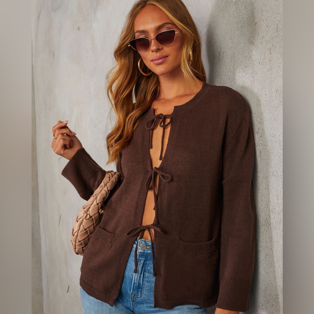 Phoebe Brown Tie-Front Cardigan